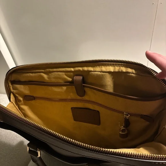 Coach Men's Brown Leather Briefcase with Gold Hardware - Picture 6 of 7